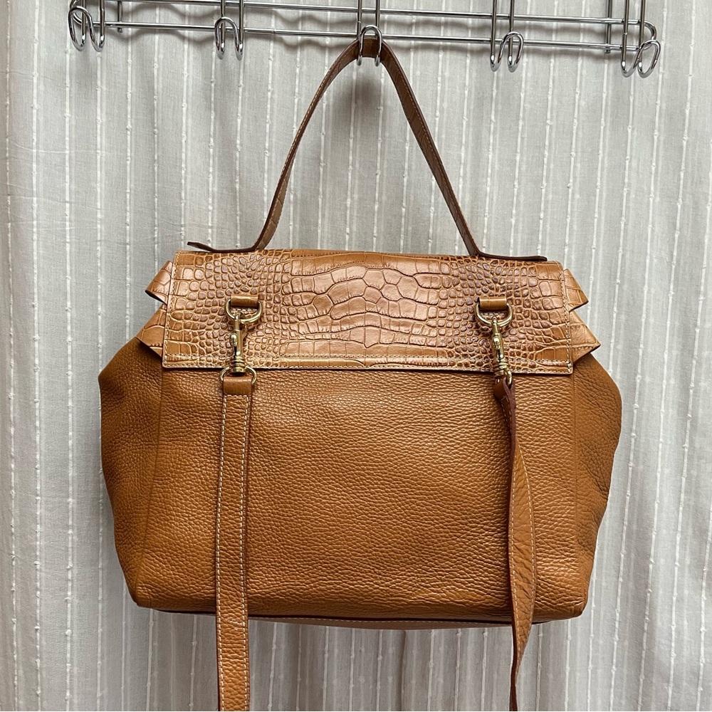 Lacucci croco embossed leather bag(made in Italy ) - Picture 2 of 16